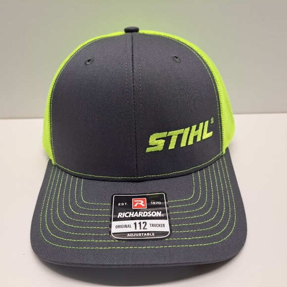Stihl Richardson 112 Trucker Mesh Snapback Hat Cap Hi-Vis Yellow - Picture 2 of 4